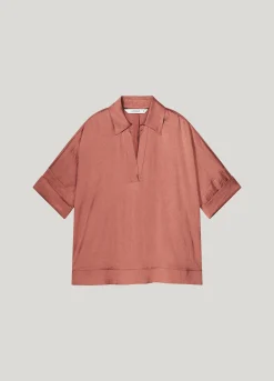 Fashion Shiny top with V slit Oberteile & T-shirts