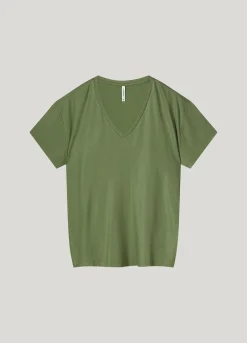 Discount Shiny V-neck top Oberteile & T-shirts