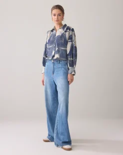 Clearance Shirt blouse with wave print Blusen