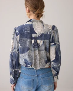 Clearance Shirt blouse with wave print Blusen