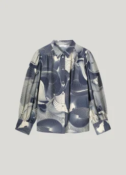 Clearance Shirt blouse with wave print Blusen