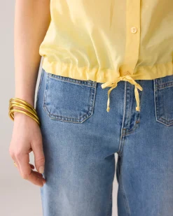 Fashion Short blouse with drawstring fastening Blusen