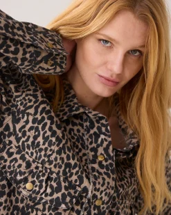 Outlet Short boxy jacket with panther print Blazer & Jacken