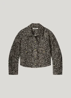 Outlet Short boxy jacket with panther print Blazer & Jacken