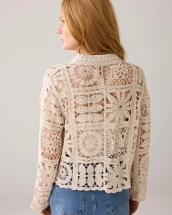 Fashion Short crochet cardigan Blusen