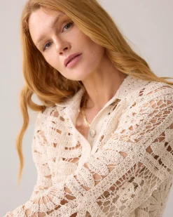 Fashion Short crochet cardigan Blusen