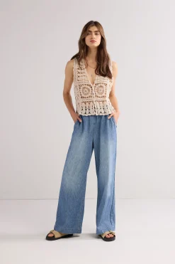 Online Short crocheted gilet Blazer & Jacken