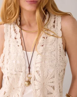 Online Short crocheted gilet Blazer & Jacken