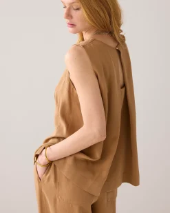 Sale Sleeveless top with pleated detail Oberteile & T-shirts