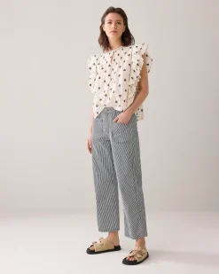 Fashion Striped cotton trousers Jeans|Hosen & Jumpsuits
