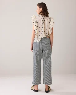Fashion Striped cotton trousers Jeans|Hosen & Jumpsuits