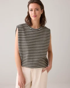 Fashion Striped top with foil coating Oberteile & T-shirts