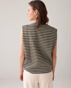 Fashion Striped top with foil coating Oberteile & T-shirts