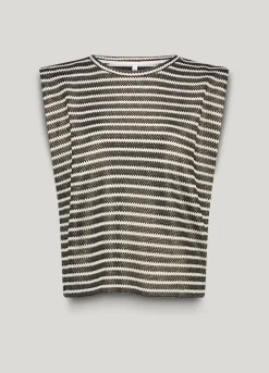 Fashion Striped top with foil coating Oberteile & T-shirts