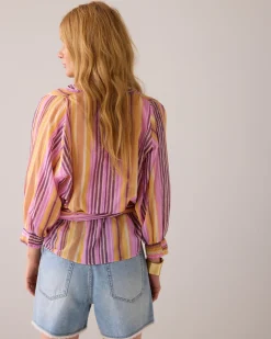 Fashion Striped wrap-around blouse Oberteile & T-shirts
