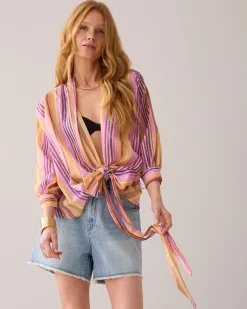 Fashion Striped wrap-around blouse Oberteile & T-shirts