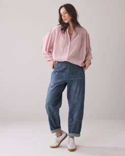 Fashion Tapered jeans in cotton linen Jeans|Hosen & Jumpsuits