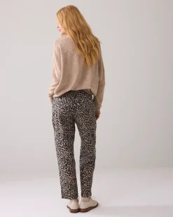 Outlet Tapered jeans with panther print Hosen & Jumpsuits