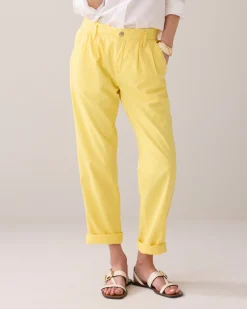 Discount Tapered trousers in linen blend Hosen & Jumpsuits