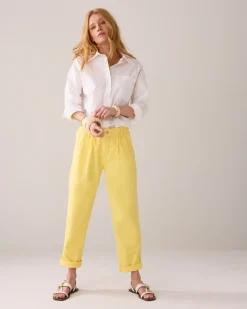 Discount Tapered trousers in linen blend Hosen & Jumpsuits