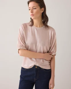 Outlet Top in metallic jersey Oberteile & T-shirts