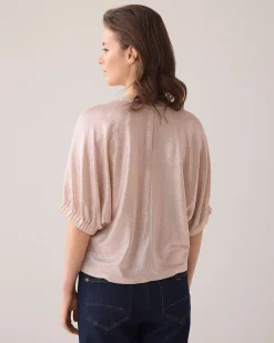 Outlet Top in metallic jersey Oberteile & T-shirts