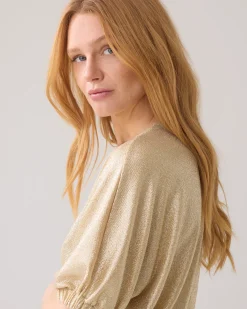 Hot Top in metallic jersey Oberteile & T-shirts