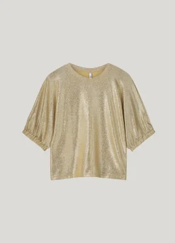 Hot Top in metallic jersey Oberteile & T-shirts