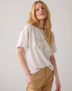 Outlet Top with glitter print T-shirts|Oberteile & T-shirts