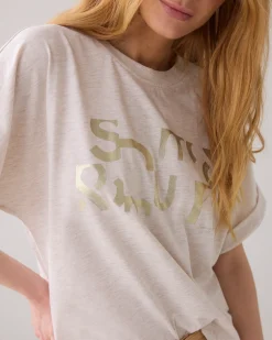 Outlet Top with glitter print T-shirts|Oberteile & T-shirts