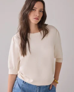 Outlet Top with puffed sleeves Basics|Oberteile & T-shirts