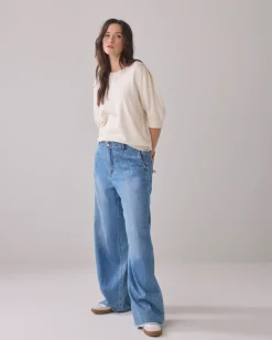 Outlet Top with puffed sleeves Basics|Oberteile & T-shirts