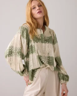 Discount Top with tie dye print and lurex Oberteile & T-shirts