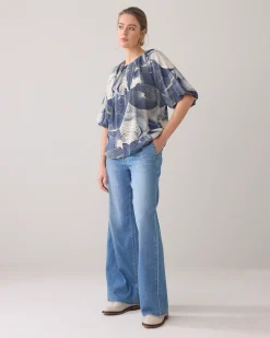 Clearance Top with wave print Oberteile & T-shirts