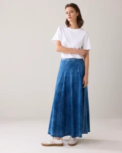 New Wide denim skirt Röcke