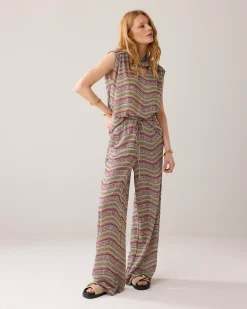 Hot Wide trousers in Italian jacquard fabric Hosen & Jumpsuits